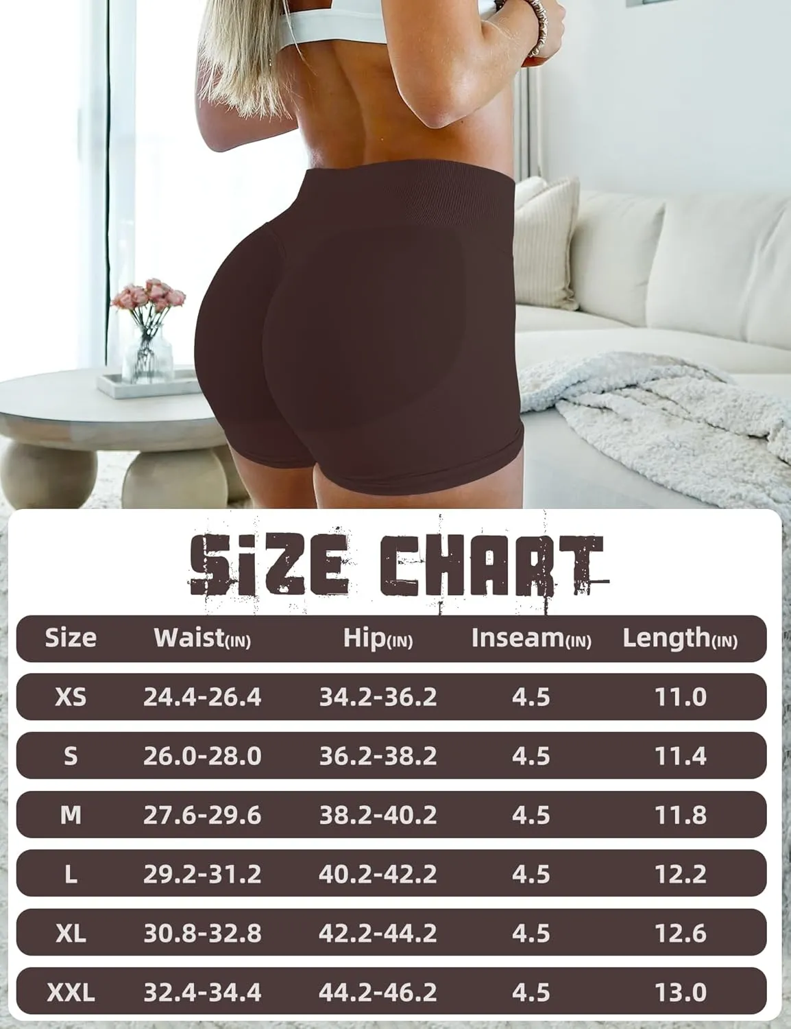 Impact Seamless Gym Workout Shorts Women Scrunch Butt Lifting Biker Yoga Shorts for Women Tummy Control 4.5"