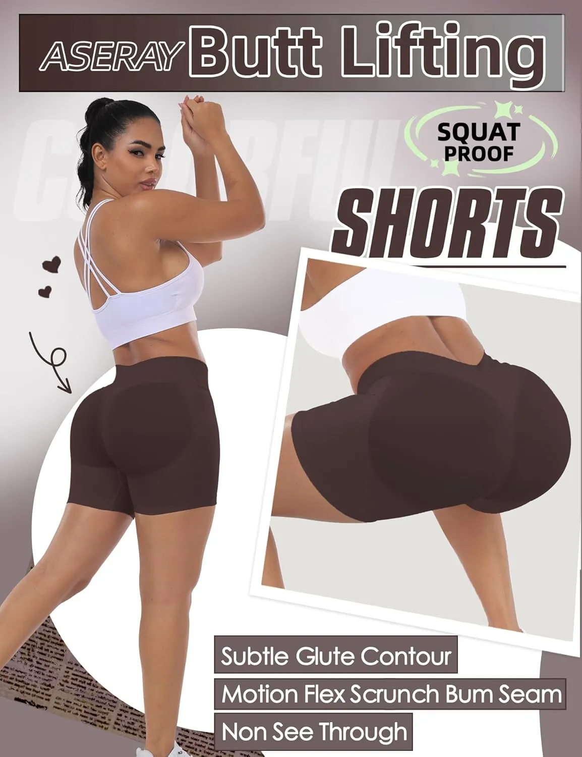 Impact Seamless Gym Workout Shorts Women Scrunch Butt Lifting Biker Yoga Shorts for Women Tummy Control 4.5"