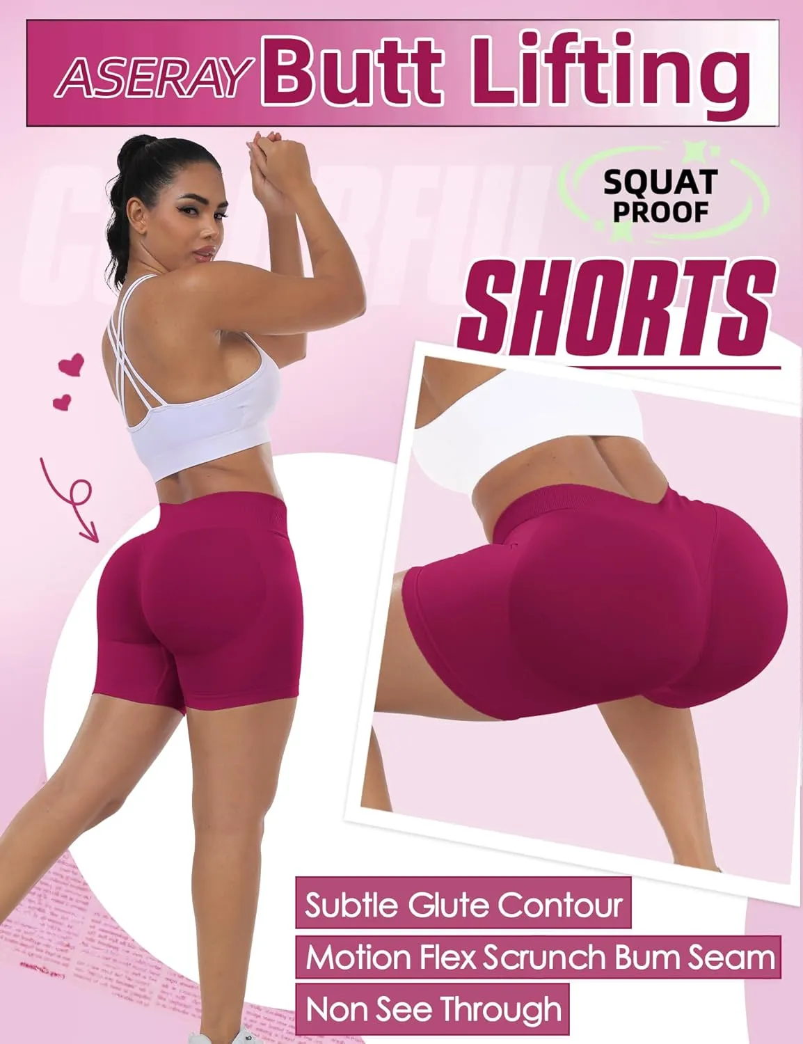 Impact Seamless Gym Workout Shorts Women Scrunch Butt Lifting Biker Yoga Shorts for Women Tummy Control 4.5"