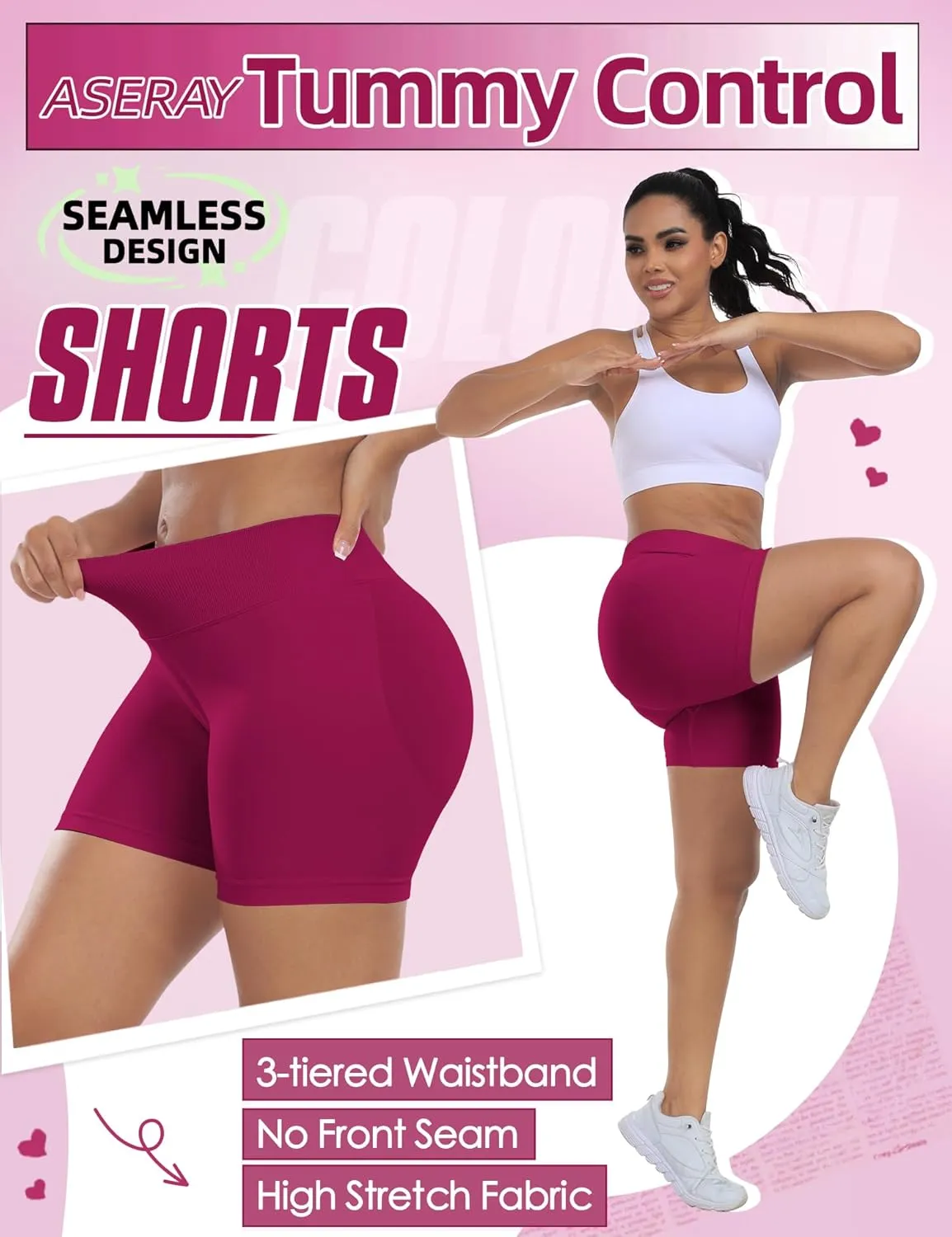Impact Seamless Gym Workout Shorts Women Scrunch Butt Lifting Biker Yoga Shorts for Women Tummy Control 4.5"