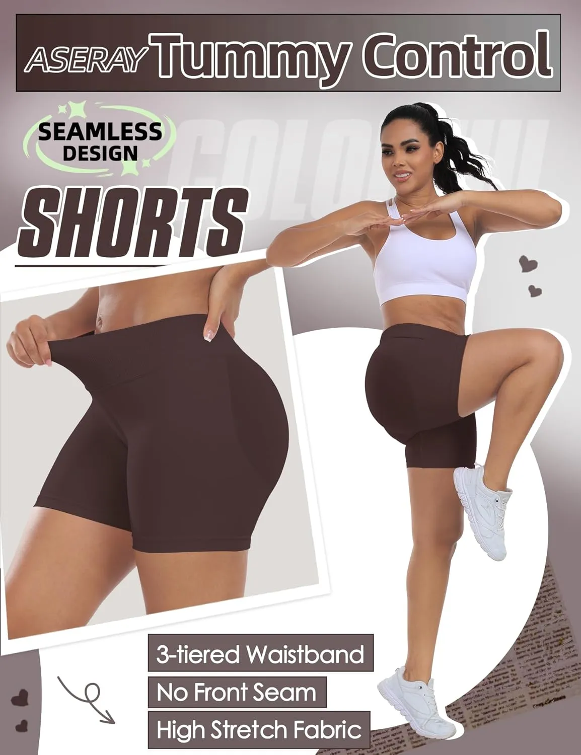 Impact Seamless Gym Workout Shorts Women Scrunch Butt Lifting Biker Yoga Shorts for Women Tummy Control 4.5"