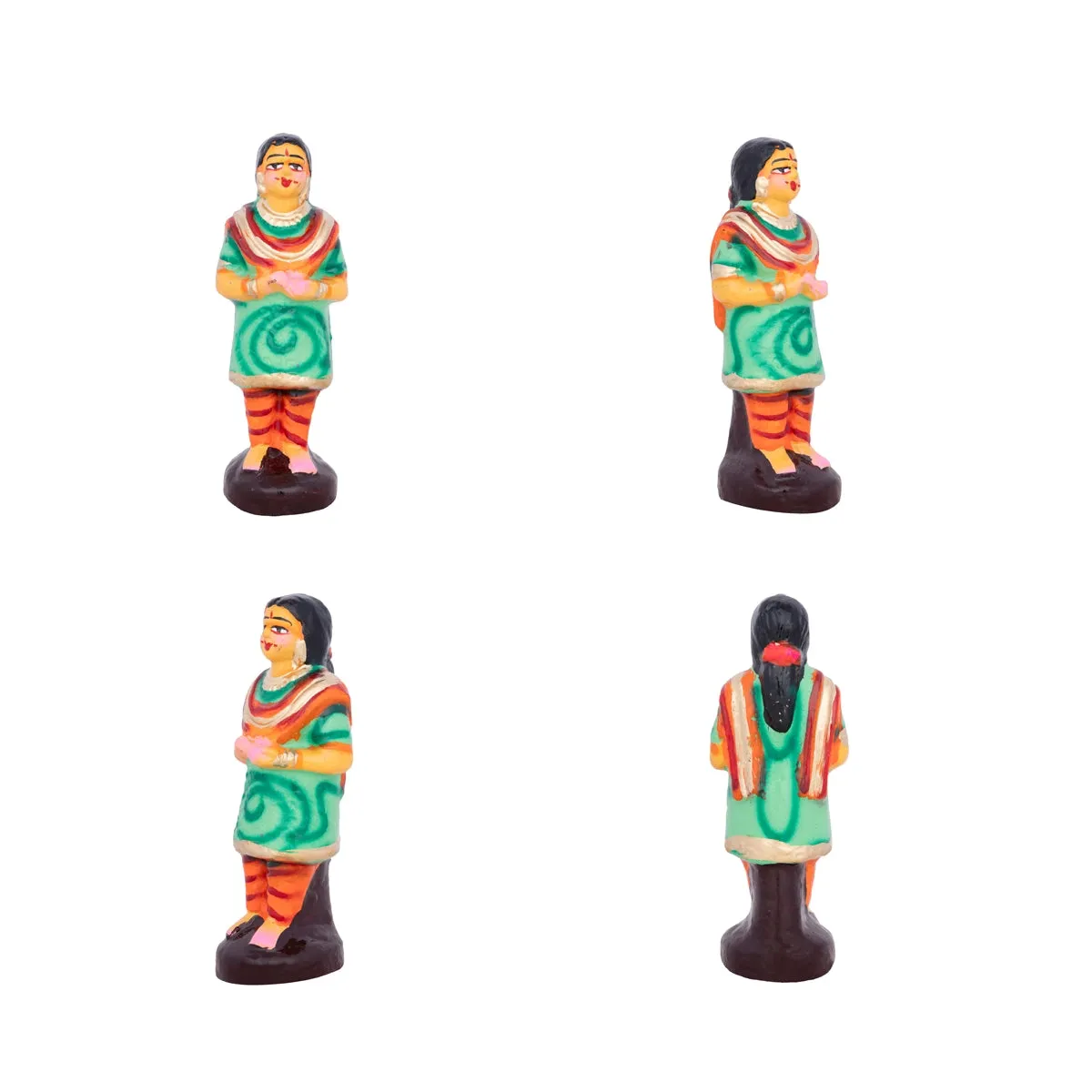 Kadhani Vizha Clay Golu Bommai Set - 7 x 3 Inches | Giri Golu Doll/ Navaratri Golu Bomma/Gombe/Bommai