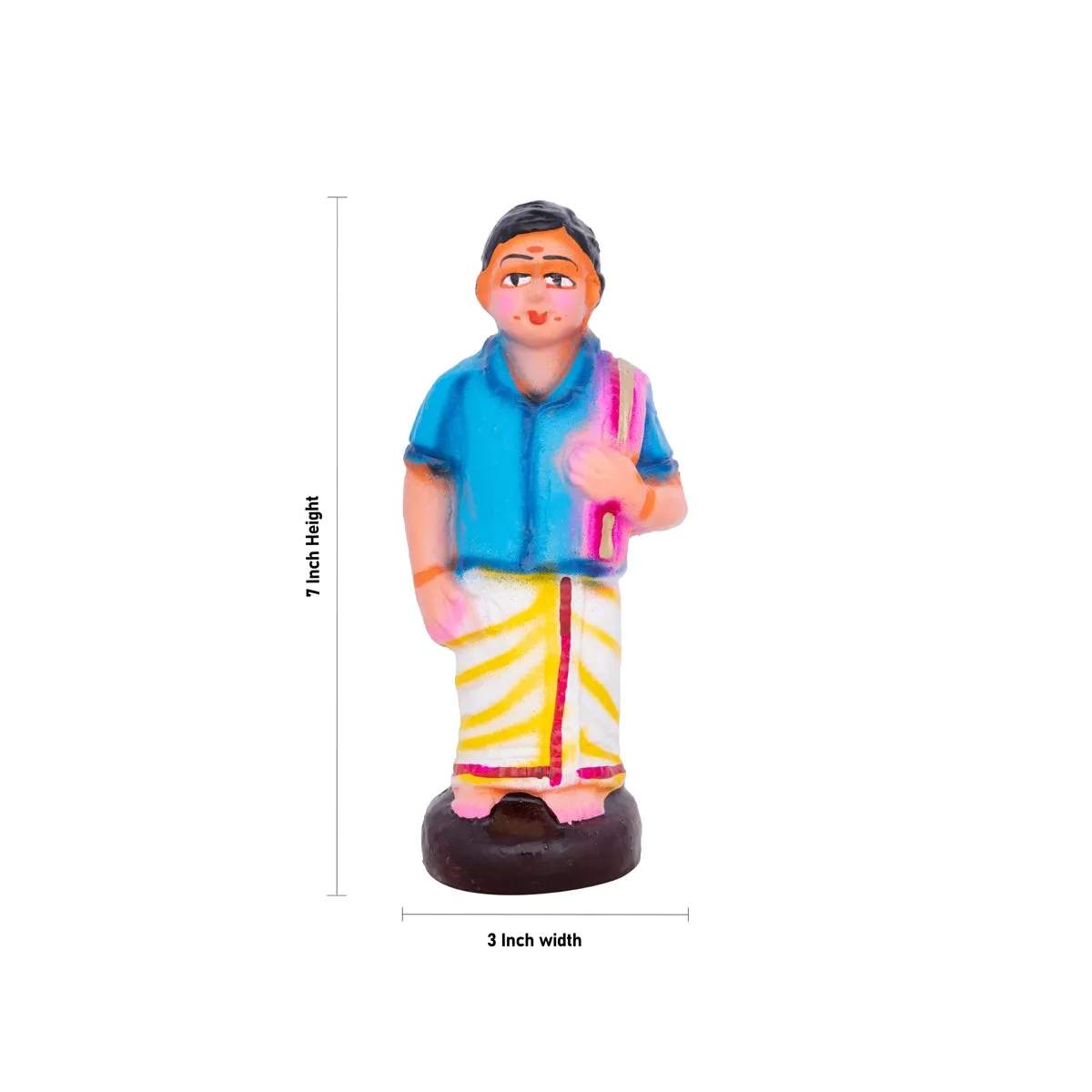Kadhani Vizha Clay Golu Bommai Set - 7 x 3 Inches | Giri Golu Doll/ Navaratri Golu Bomma/Gombe/Bommai