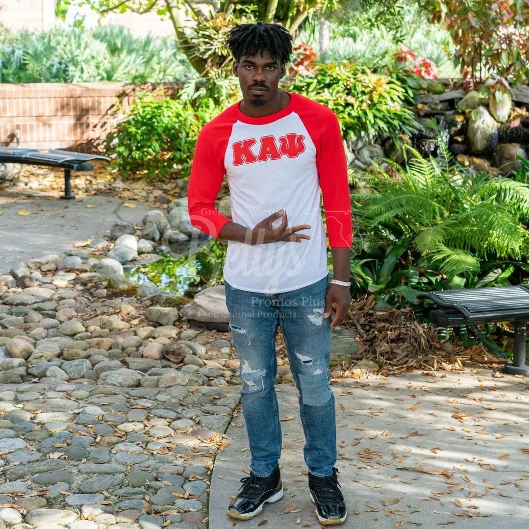 Kappa Alpha Psi ΚΑΨ Raglan Sleeve Screen Printed T-Shirt