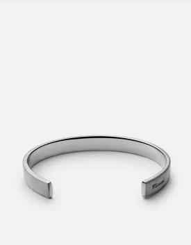 Label Cuff, Matte Sterling Silver