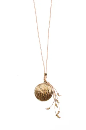 Lagenlook Circle Wired Tassel Long Necklace