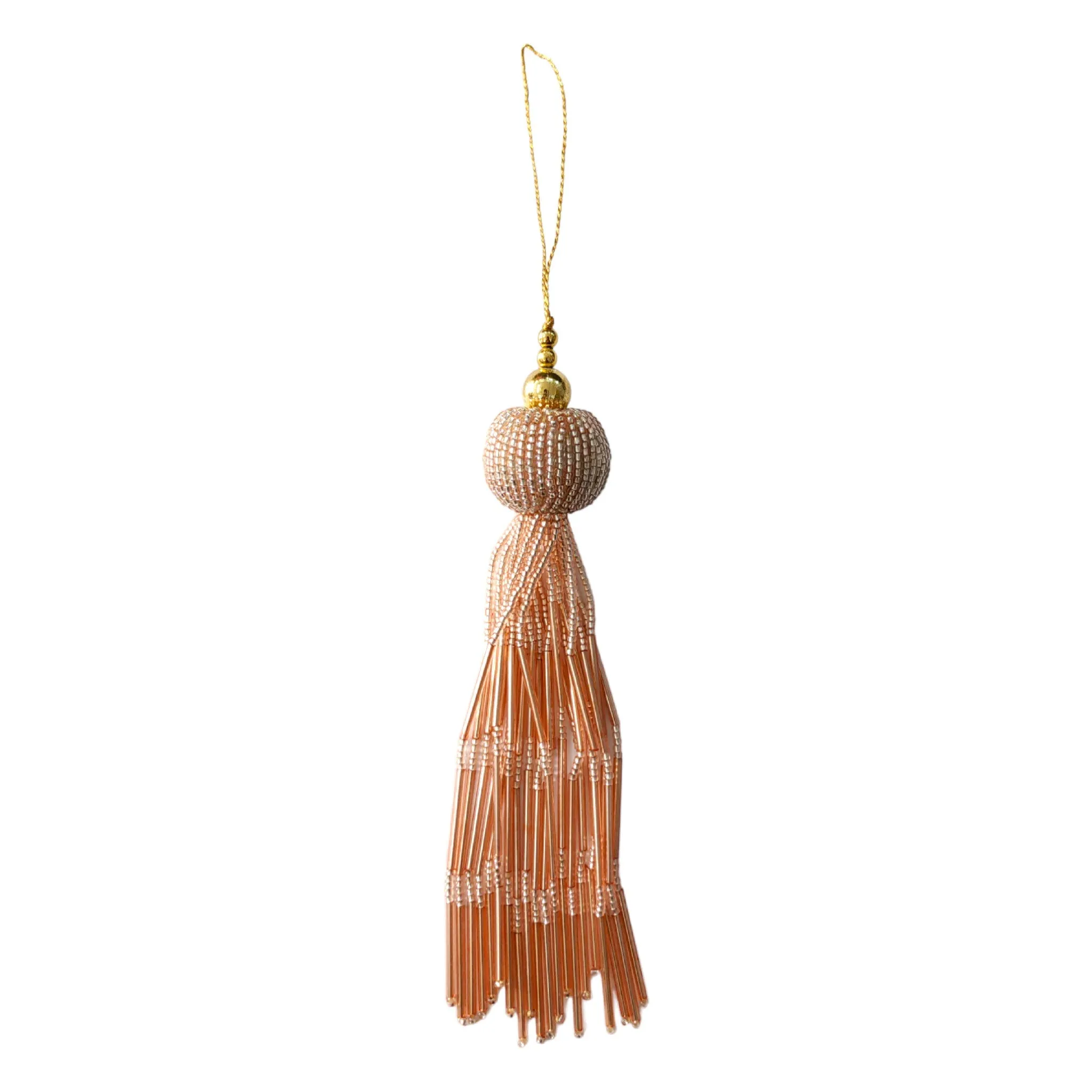 Long Tube Light Fringe with Beaded Ball Tassels for Jewellery Craft or Decoration - 11911