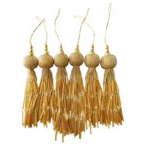Long Tube Light Fringe with Beaded Ball Tassels for Jewellery Craft or Decoration - 11911