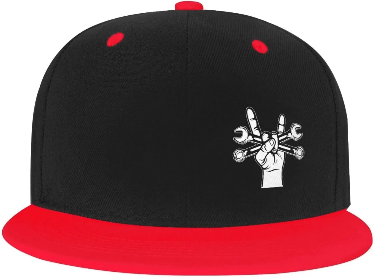 Mechanic Wrenches Hat Funny Snapback Flat Brim Bill Hip Hop Baseball Cap Women Men Gift
