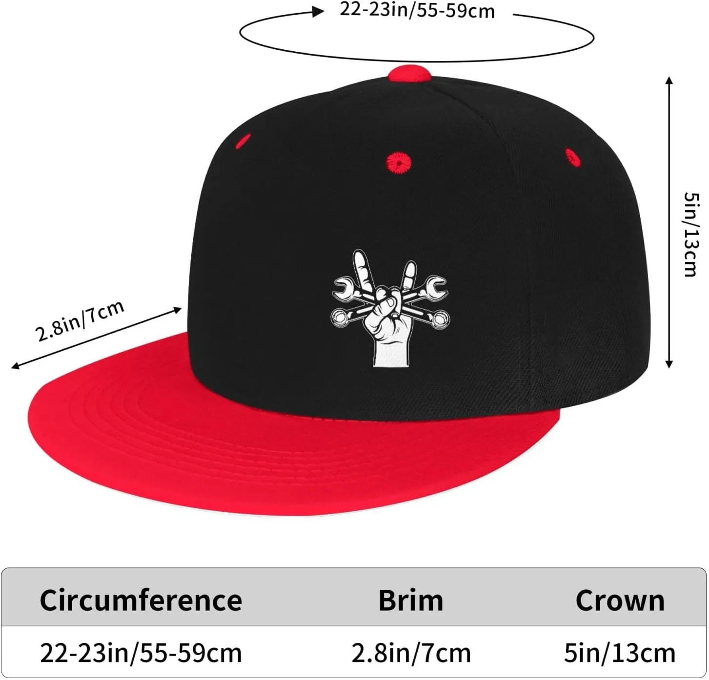 Mechanic Wrenches Hat Funny Snapback Flat Brim Bill Hip Hop Baseball Cap Women Men Gift