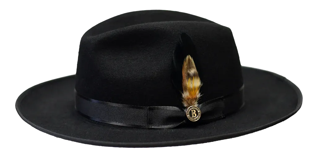 Melrose Wide Brim Wool Felt Fedora by Bruno Capelo