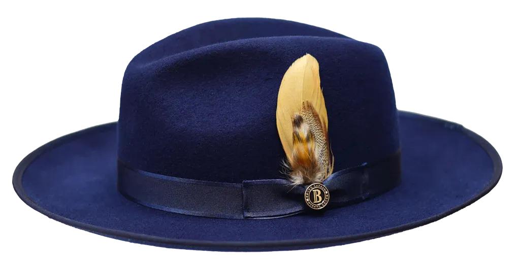 Melrose Wide Brim Wool Felt Fedora by Bruno Capelo