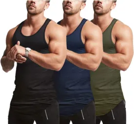 Mens Workout Stringer Tank Tops Fitness Performance Muscle Sleeveless Shirts Gym Training Bodybuilding Vest