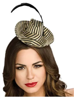 Mini Fedora Hat Black/Gold
