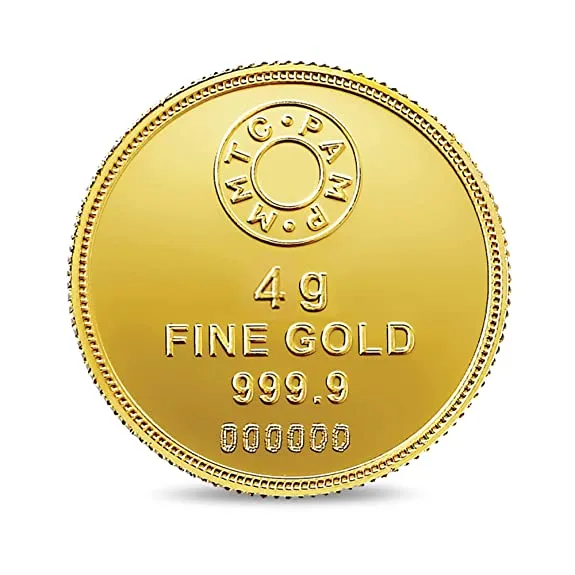 MMTC 4 GM lotus design pure gold coin 999 with certificate