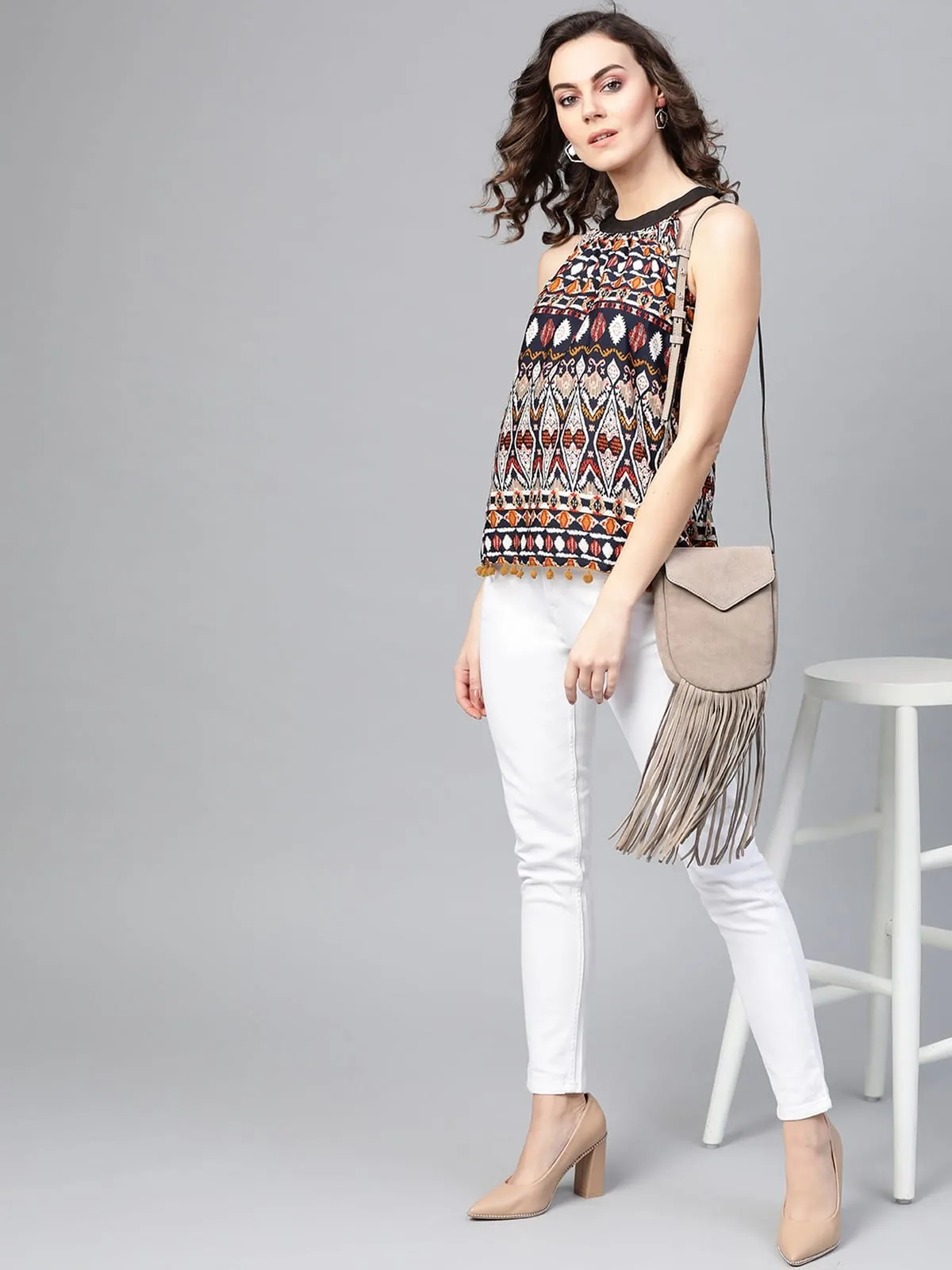 Mustard Ikat Tassel Top (Copy)