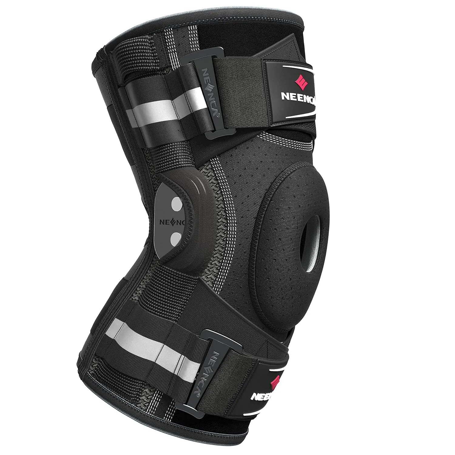 NEENCA Professional Knee Brace for Knee Pain, Hinged Knee Support with Patented X-Strap Fixing System, Strong Stability for Pain Relief, Arthritis, Meniscus Tear, ACL, PCL, MCL, Runner, Sport, Workout
