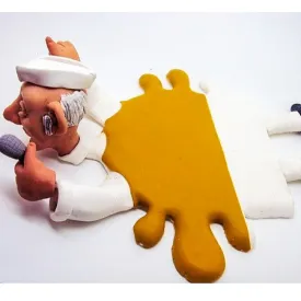 Noisy Indian Politician Splattered Clay Coaster