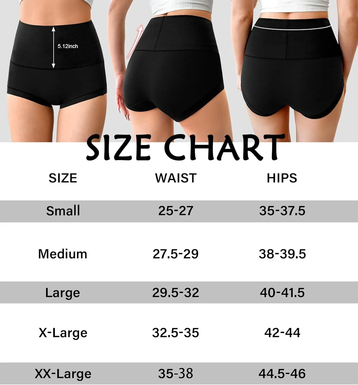 OLIKEME High Waisted Underwear for Women Cotton Slight Tummy Control Panties Postpartum Soft Full Coverage Briefs 5 Pack