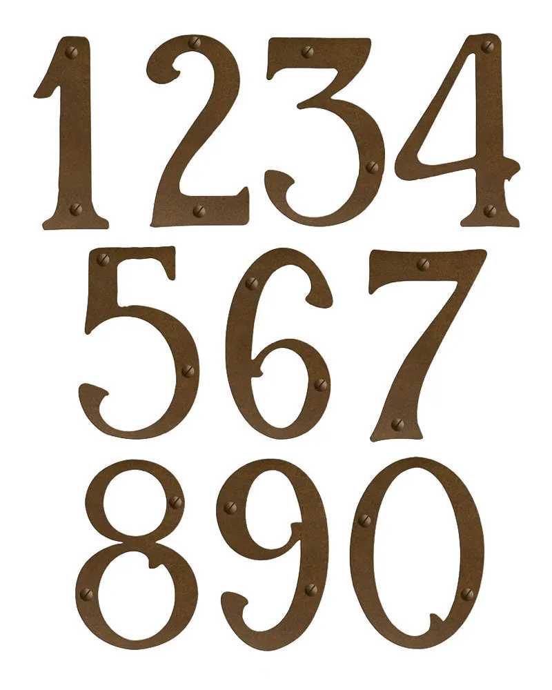 Prairie Solid Brass House Numbers - 5"