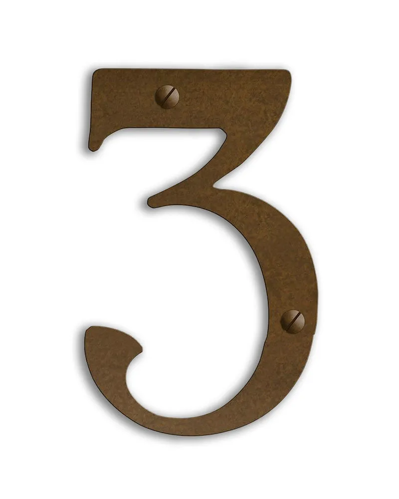 Prairie Solid Brass House Numbers - 5"