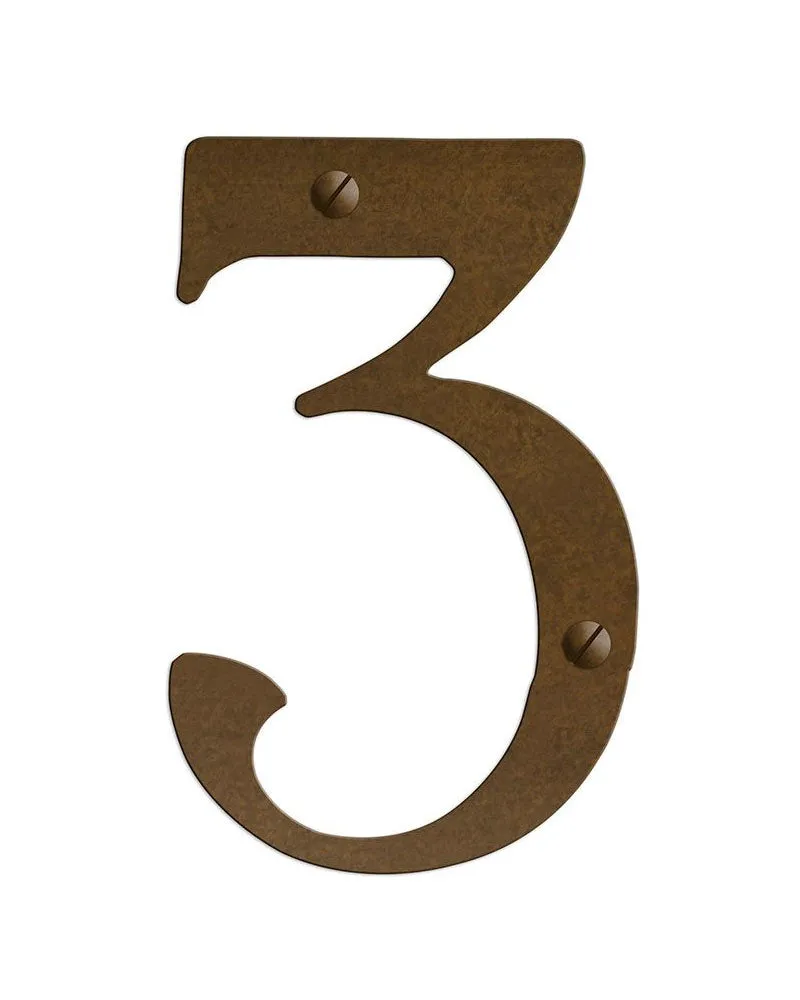 Prairie Solid Brass House Numbers - 5"
