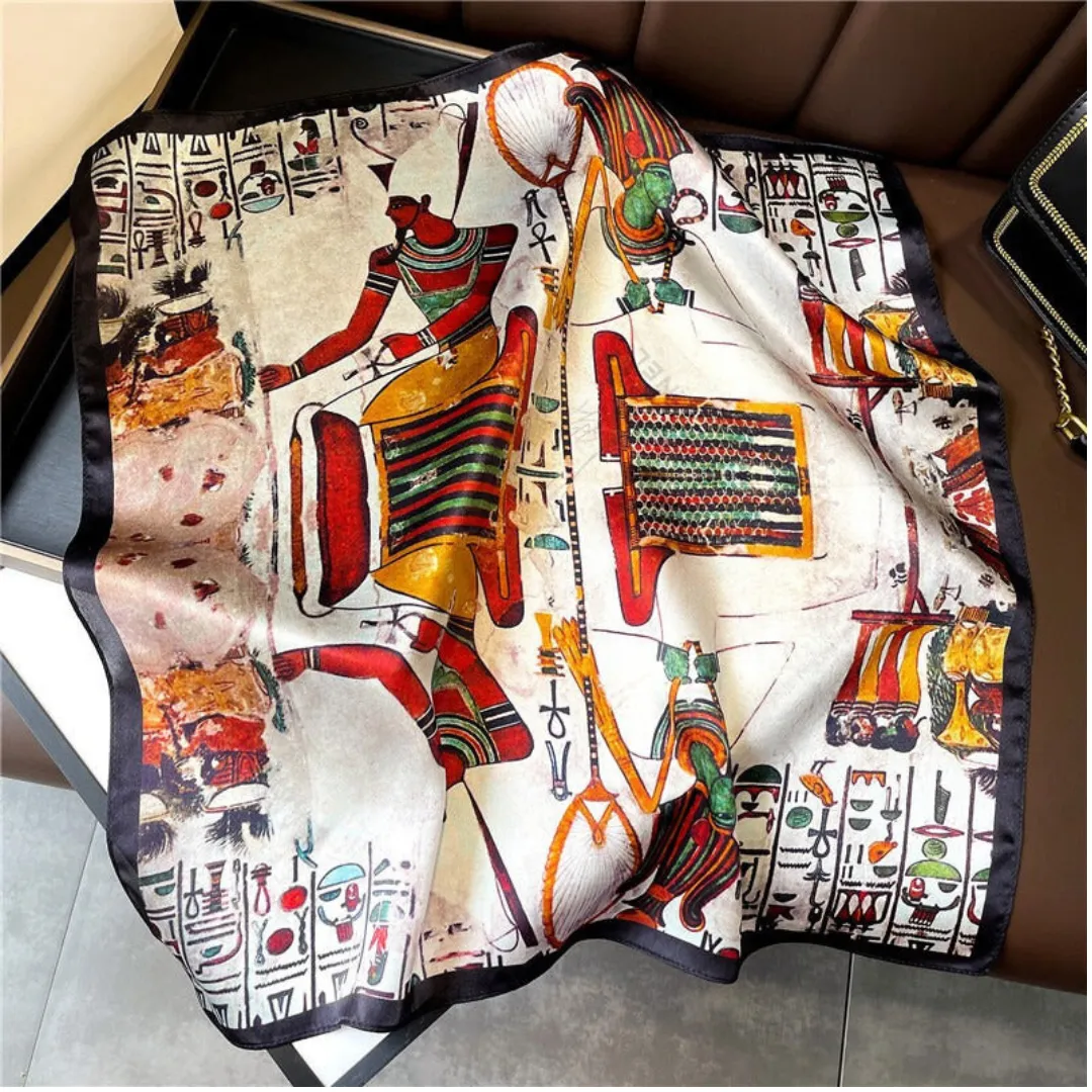 Pre Order:  Vintage Print Silk Square Scarf
