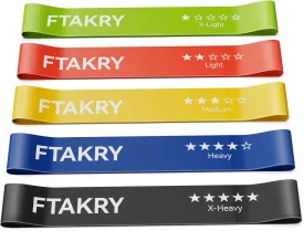 Resistance Bands for Working Out, Exercise Bands with 5 Resistance Levels, Natural Latex Resistance Bands Designed for Home Fitness, Strength Training and Flexibility Exercises