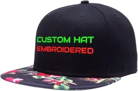 Text/Logo Custom Custom Your Name Embroidered Snapback Flat Brim Cap Hip Hop Funny