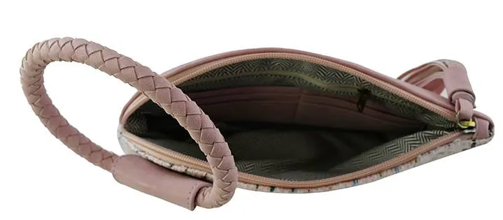 TW204 Tweed Cuff Handle Tassel Wristlet/Clutch