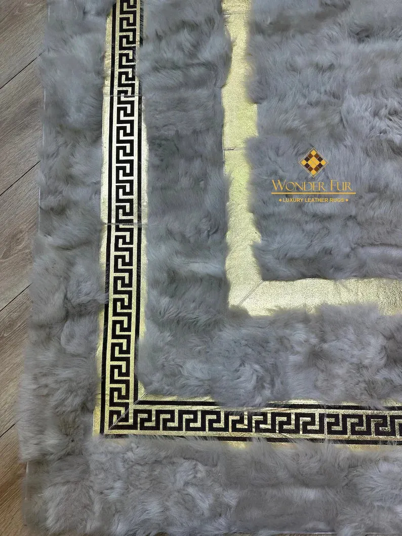 Ultra Soft Beige Real Sheepskin Area 10x8 Rug, Handmade Sheep Leather Carpet
