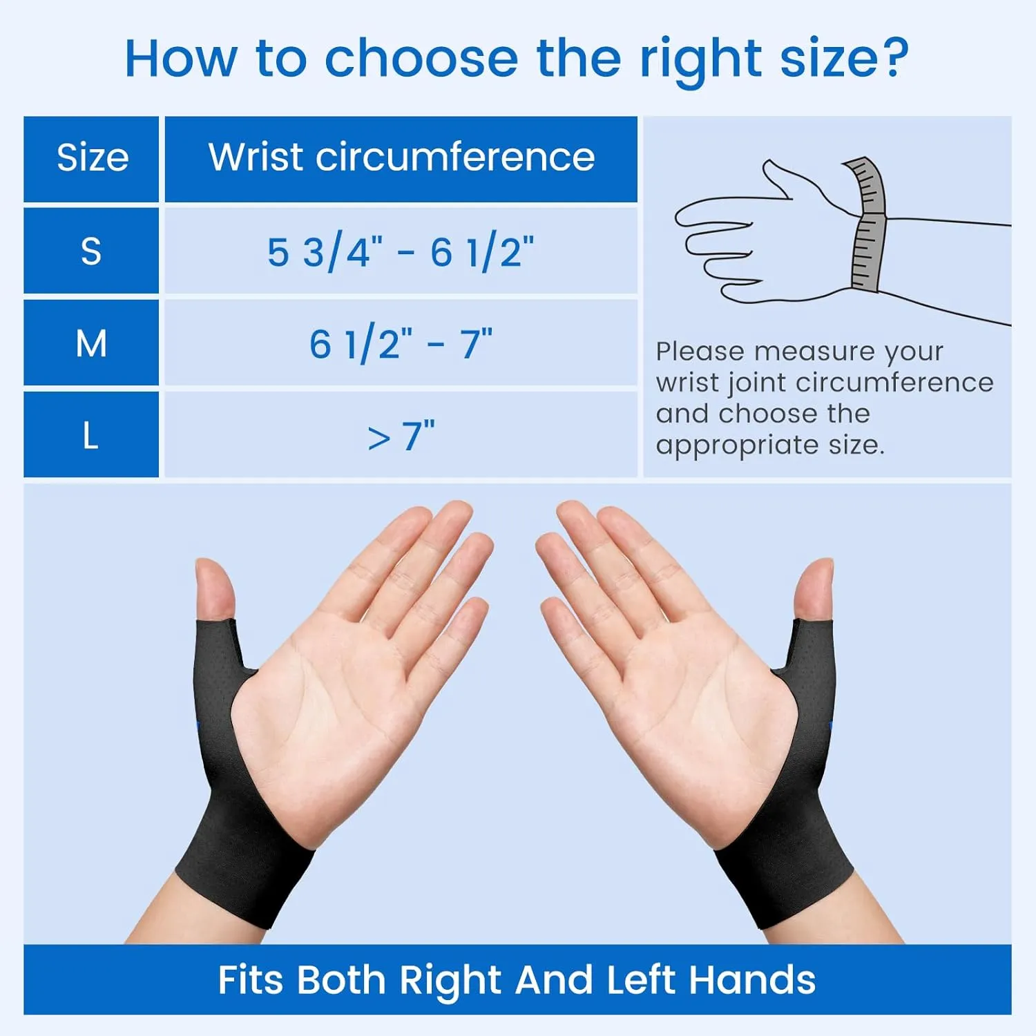 Velpeau Elastic Thumb Wrist Support Brace (Pack of 2), Splashproof Compression Sleeve for Arthritis Pain, Tendonitis, Sprains, Sports, Splint Liner, Fits Left & Right Hands (Black, Long Version, M)