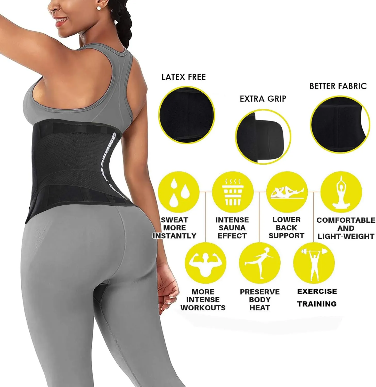 Waist Trainer Belt for Women Man - Waist Trimmer Ab Belt - Tummy Control Body Shaper