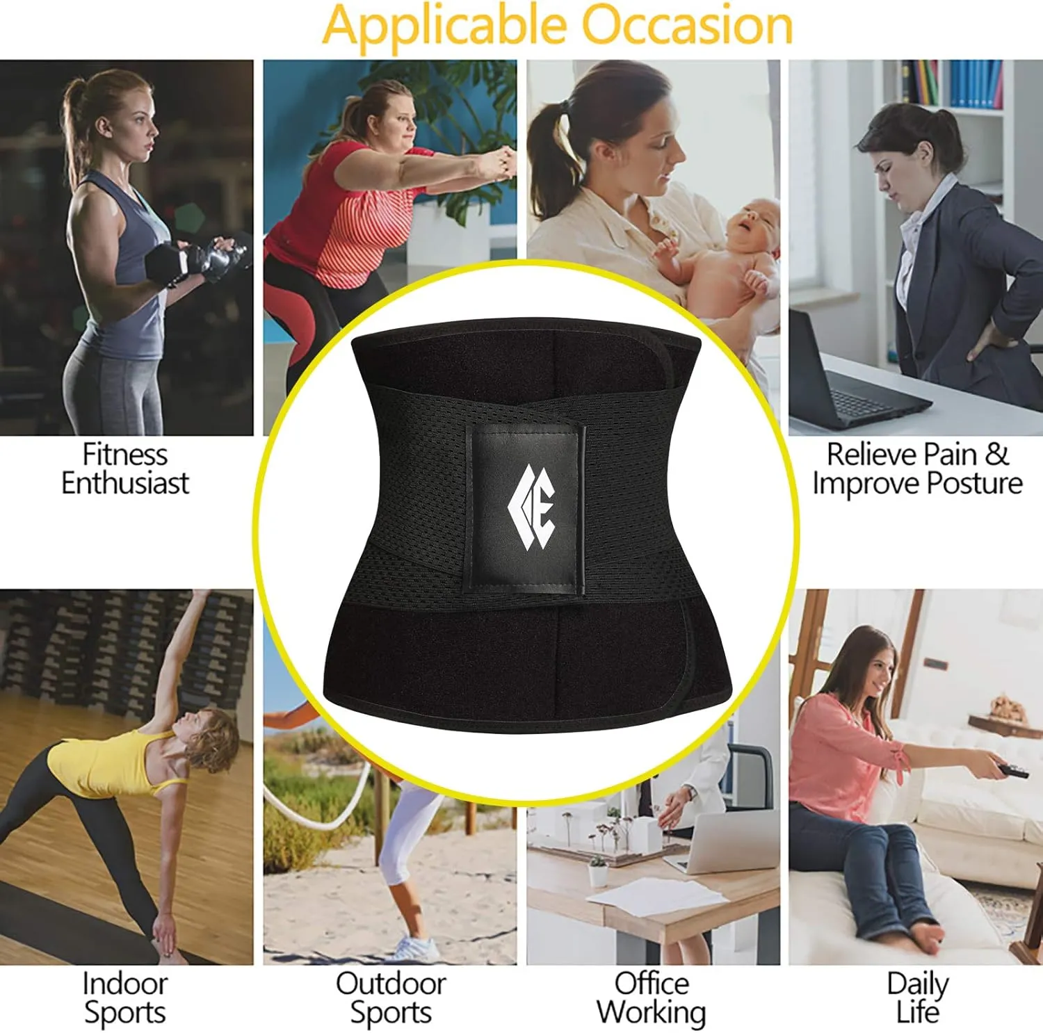 Waist Trainer Belt for Women Man - Waist Trimmer Ab Belt - Tummy Control Body Shaper