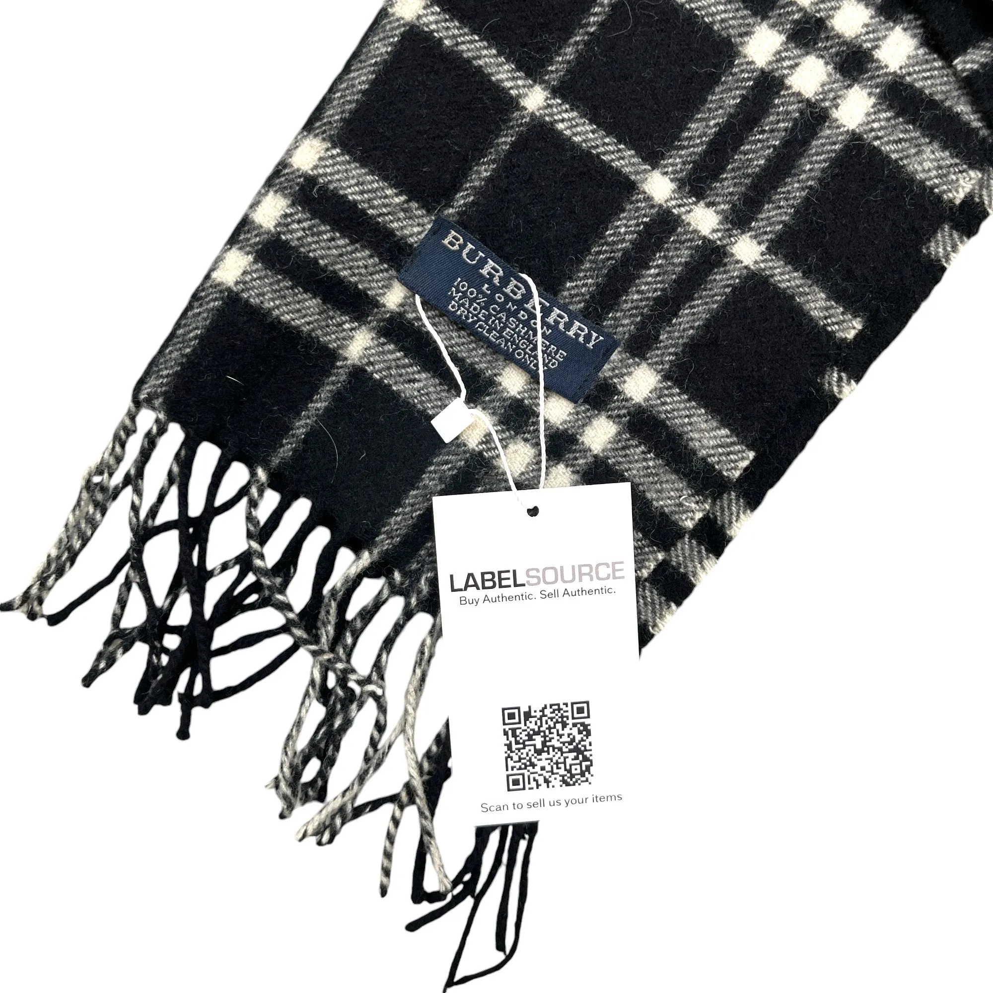 Women's Checkered Scarf Black