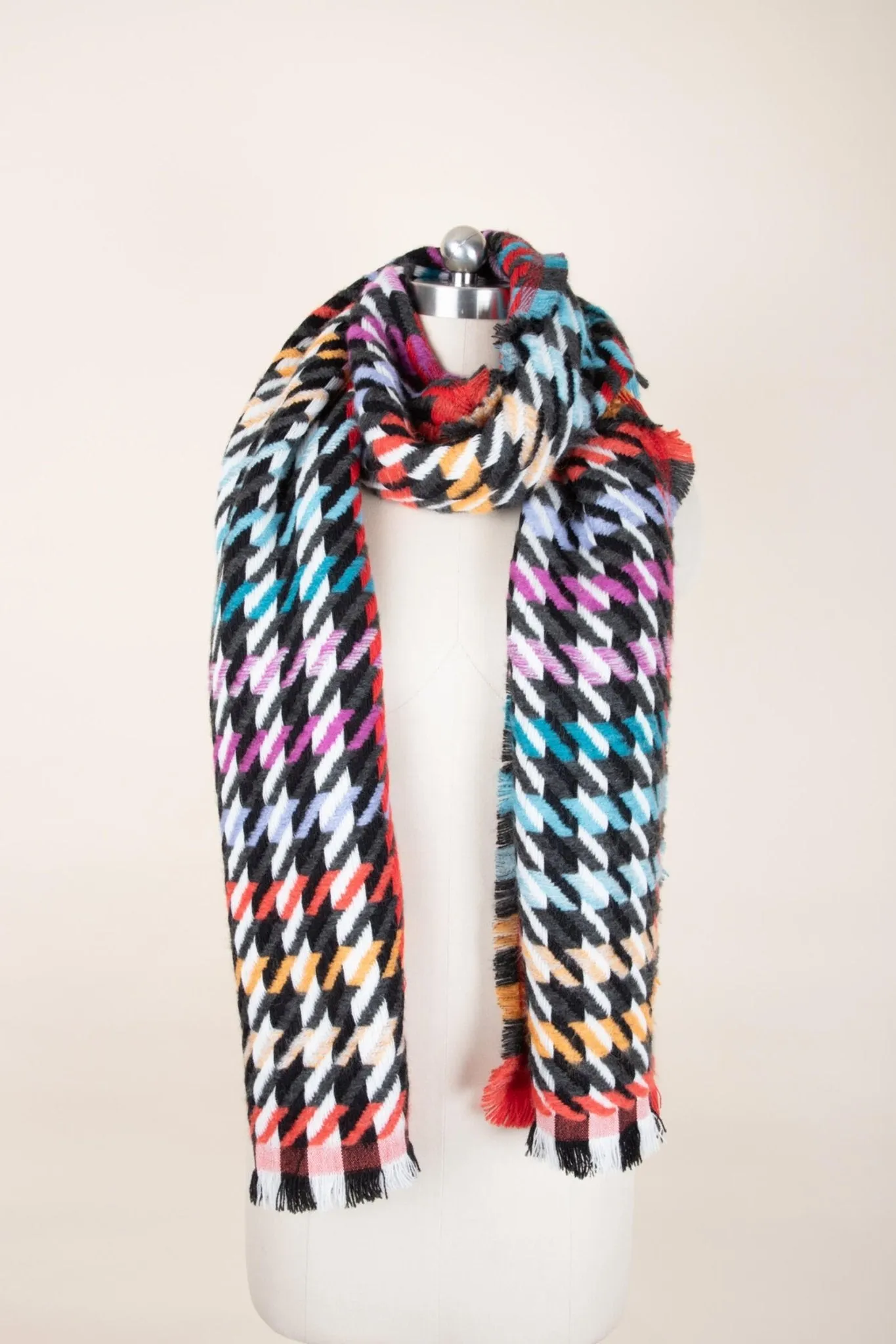 Woven Rainbow Accented Scarf