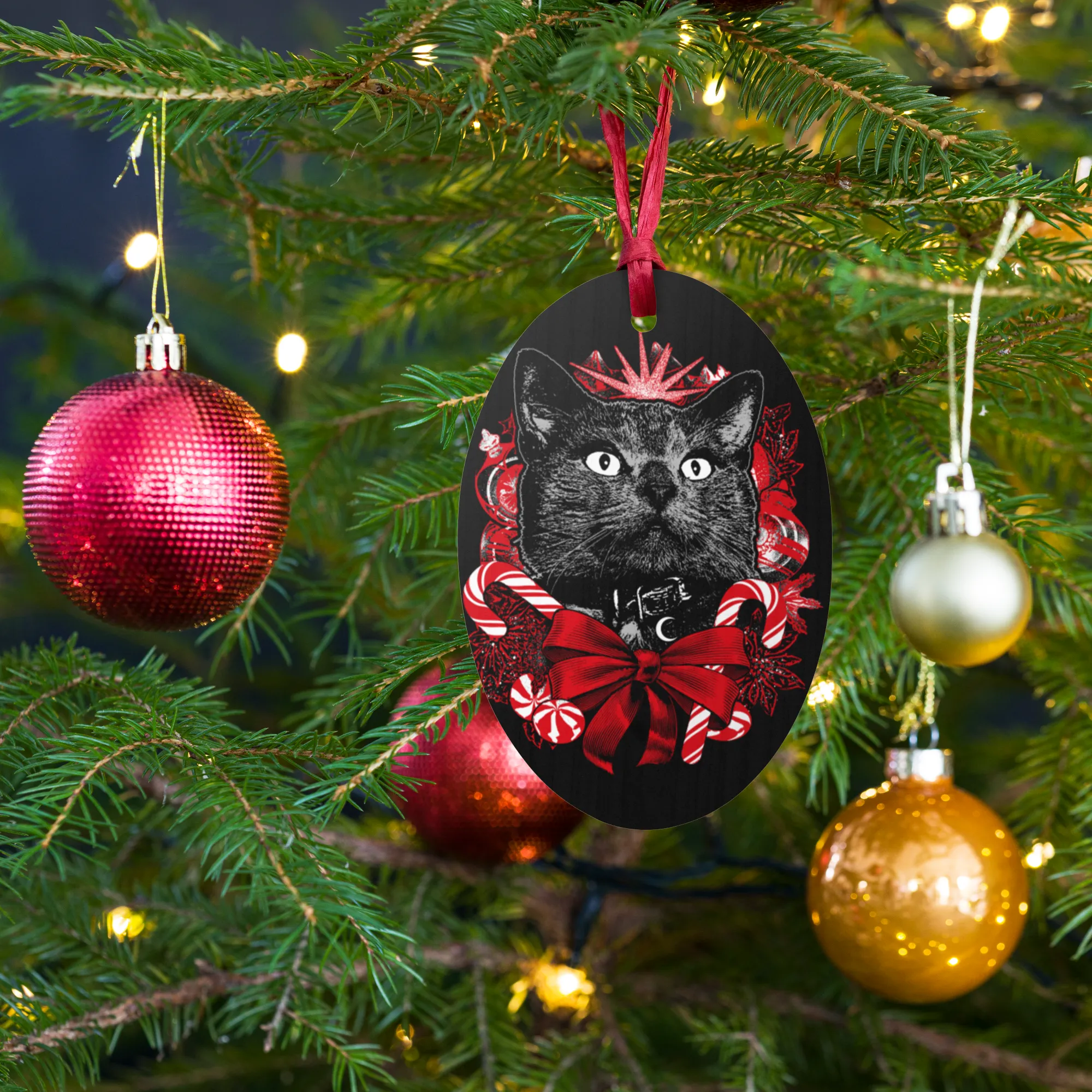 YULE CAT 2023 Wooden Ornament