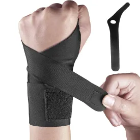 YUNYILAN Wrist Brace Compression Strap Wrist Support Carpal Tunnel Ultra-Thin Elastic for Tear, Wrist Brace for Arthritis Pain,Tendonitis, Sprains, for Men and Women (Black Right Hand)
